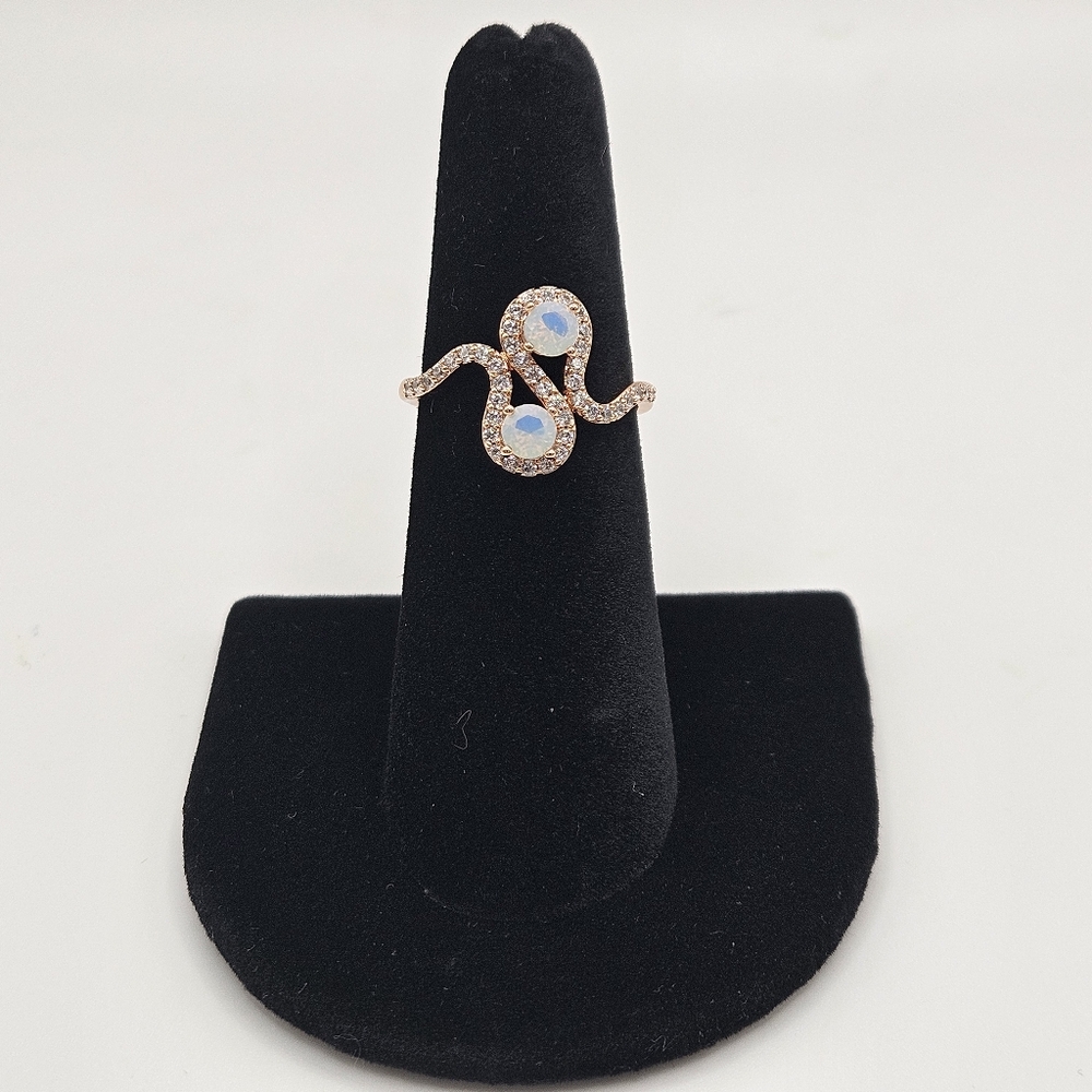 BP OG Ring RG15422 "Twist & Shimmer" Lab Created Moonstone On Rose Gold Size 6